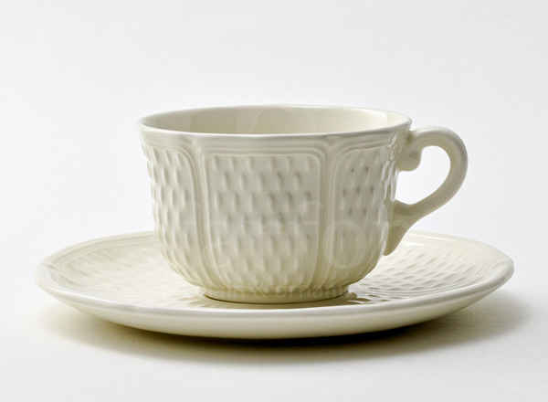 Cup and saucer tea PONT AUX CHOUX WHITE GIEN Provence