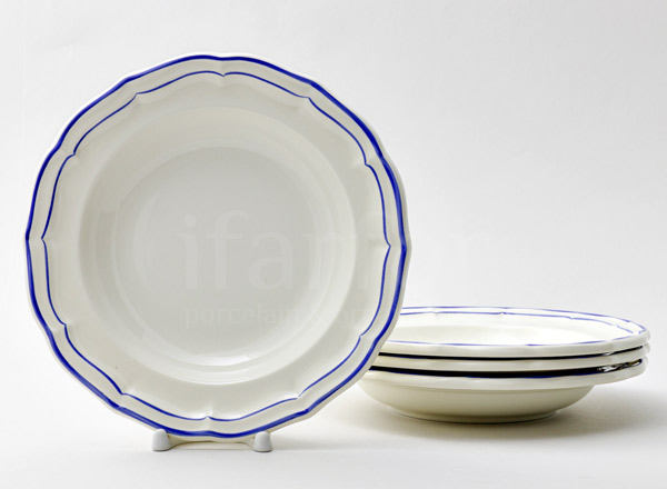 Set of plates deep FILET BLEUrn GIEN Rochelle