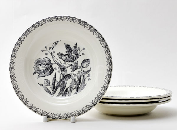 Set of plates Table TULIPES NOIRES GIEN Champagne