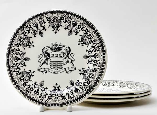 Set of plates Table BLASON DEPAREILLEES GIEN Champagne