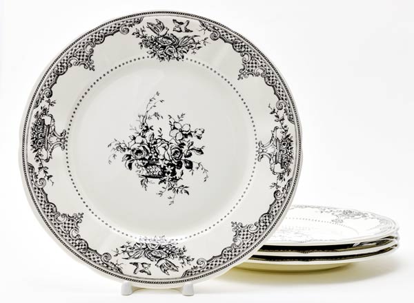 Set of plates Table FLEURS DEPAREILLEES GIEN Champagne