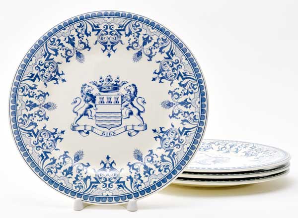 Set of plates Table BLASON DEPAREILLEES BLEU GIEN Champagne