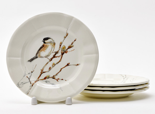 Set of plates dessert LES OISEAUX DE LA FORET GIEN Rochelle