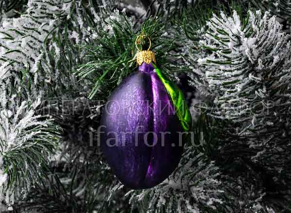 Christmas tree toy Berries and fruits. Plum