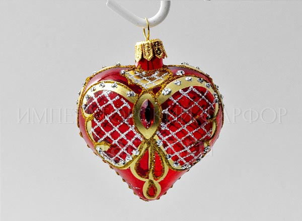 Christmas tree toy Heart Golden bow