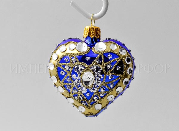 Christmas tree toy Heart Blue evening