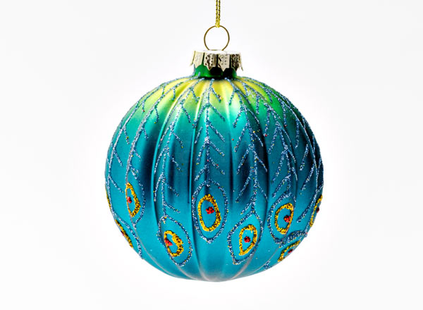 Christmas tree toy Christmas ball Peacock feather