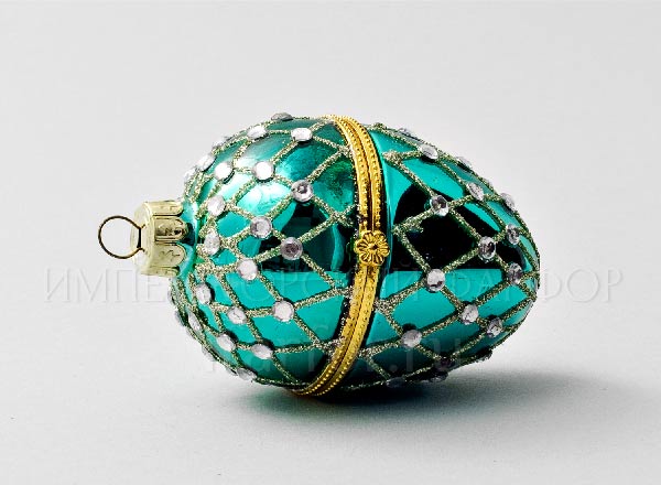 Christmas tree toy Faberge Egg jewelry box Emerald