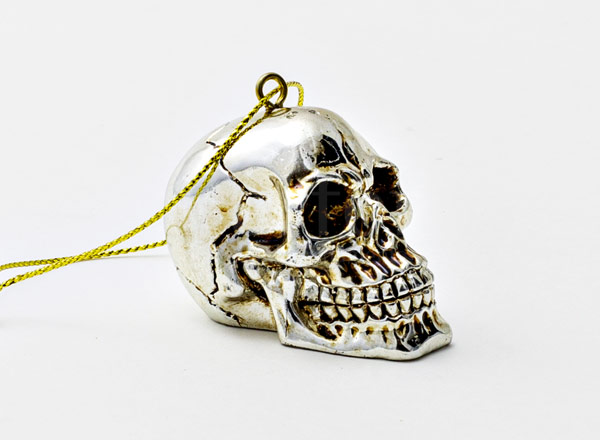 Christmas tree toy Skull Silver