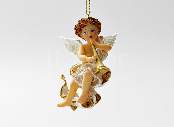 Christmas tree toy Angel with trumpet