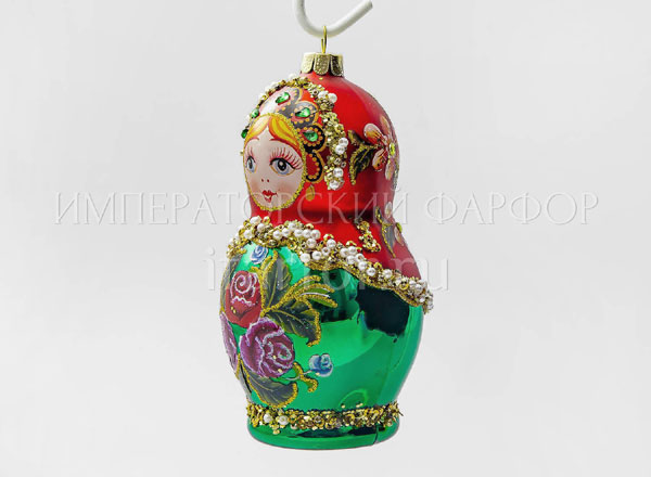 Christmas tree toy Matreshka Red