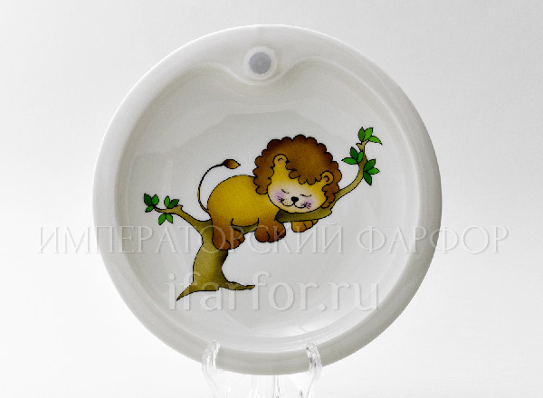 Plate with water heating Lions