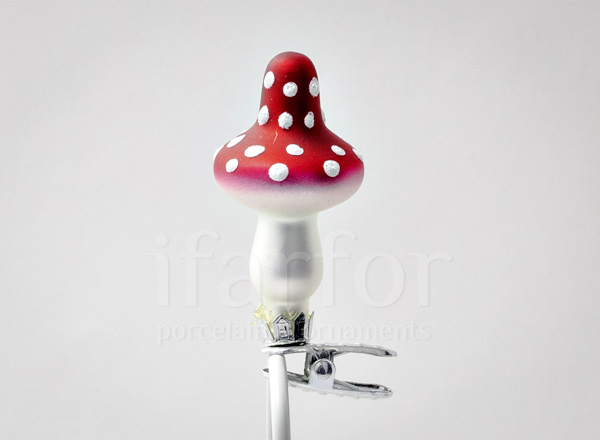 Christmas tree toy Mushrooms. Amanita with a high hat