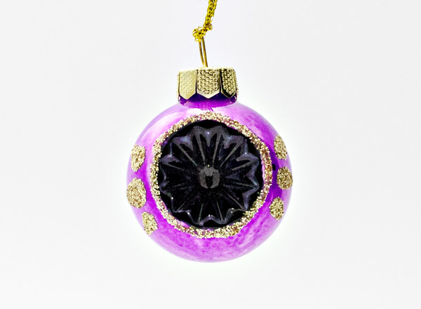 Christmas tree toy Mini reflector ball lilac-black