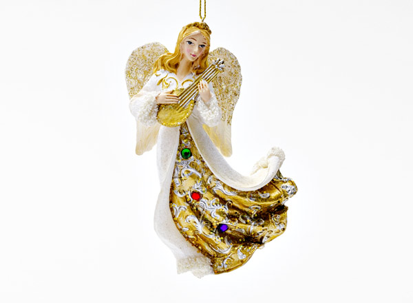 Christmas tree toy Angel with mandolin