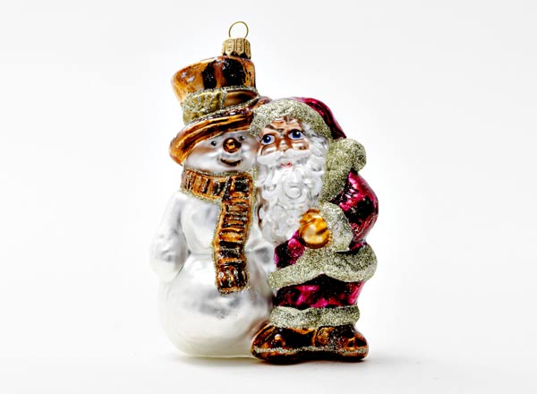 Christmas tree toy Santa Claus with a snowman