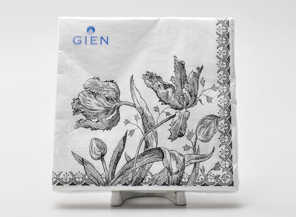 Set of napkins TULIPES NOIRES 20/20 GIEN Champagne