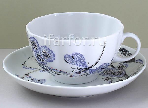 Cup and saucer tea Whisper of dragonfly Tulip