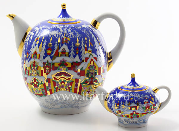 Set of teapots Winter fairy tale Novgorod