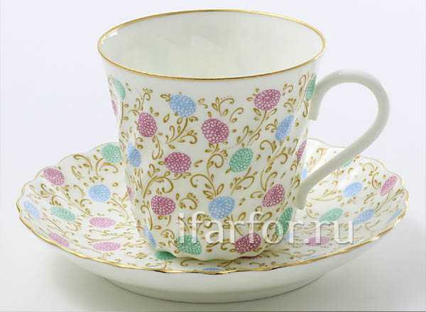 Cup and saucer Chrysanthemum Twisted