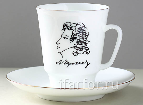 Cup and saucer A.S. Pushkin May