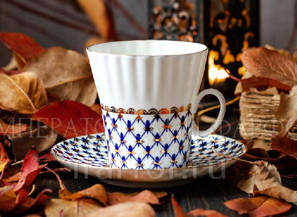 Cup and saucer Cobalt net Dandelion