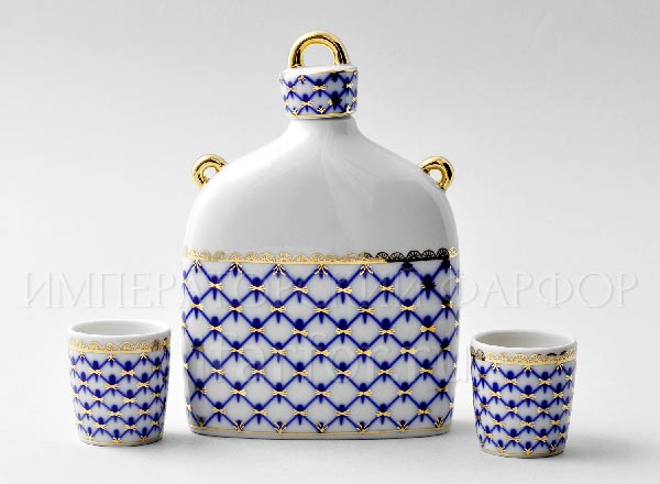 Wine set 3-items Cobalt net Slavic