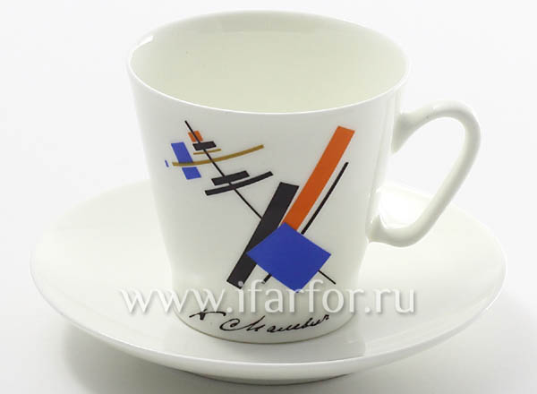 Cup and saucer Malevich Black coffee