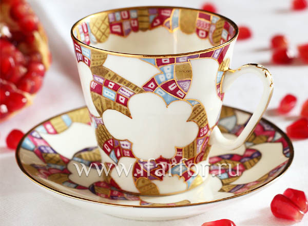 Cup and saucer Coffee White patterns Black coffee