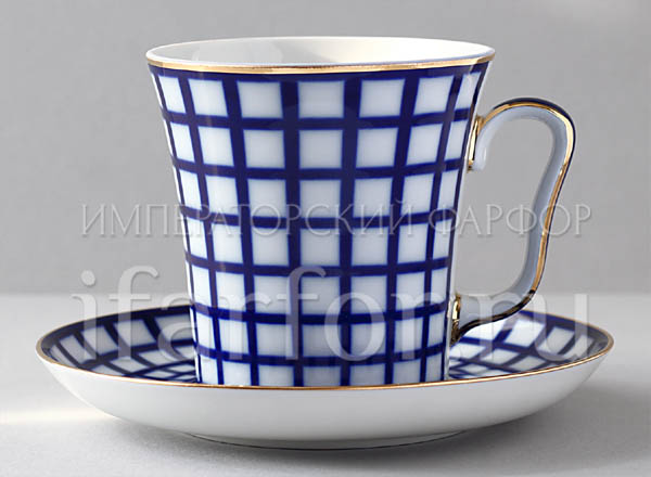 Mug and saucer Cobalt cell Leningrad