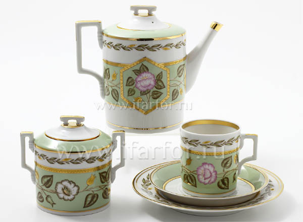 Tea Set Nephrite background 6/20 Armorial