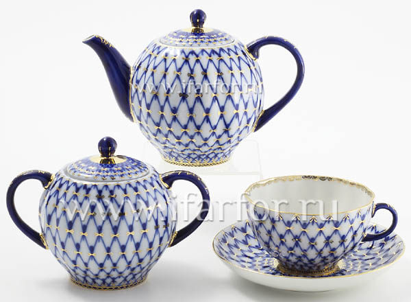 Tea Set Cobalt net 6/14 Tulip