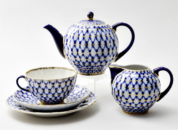 Tea Set Cobalt net 6/14 Tulip