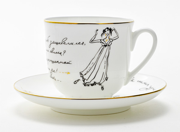 Cup and saucer Eugene Onegin. Tatianas dream Lily of the valley