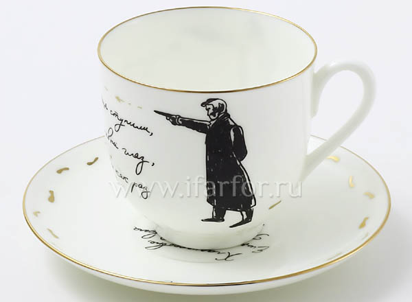 Cup and saucer Eugene Onegin. Duel Lily of the valley-1