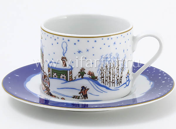 Cup and saucer Snowy story Pole