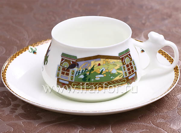 Cup and saucer Fantastic landscape Bilibin