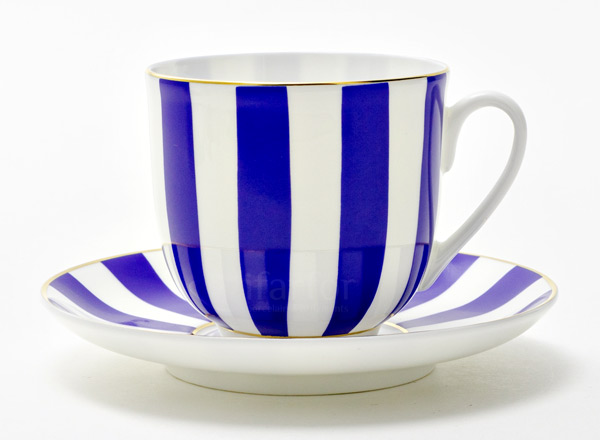 Cup and saucer second grade Yes and no (cobalt) Lily of the valley 2