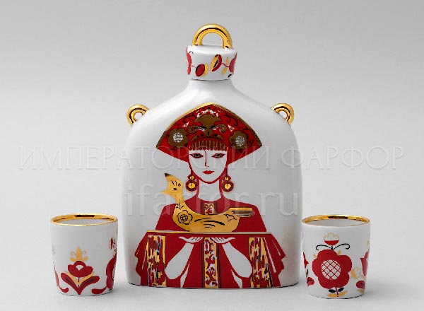 Wine set 3-items Girl Slavic