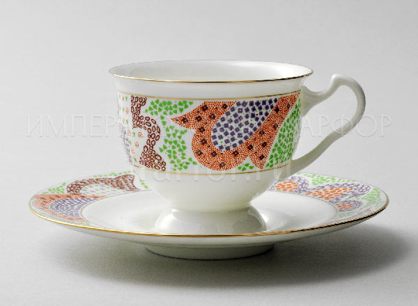 Cup and saucer tea Mariental orange Isadora