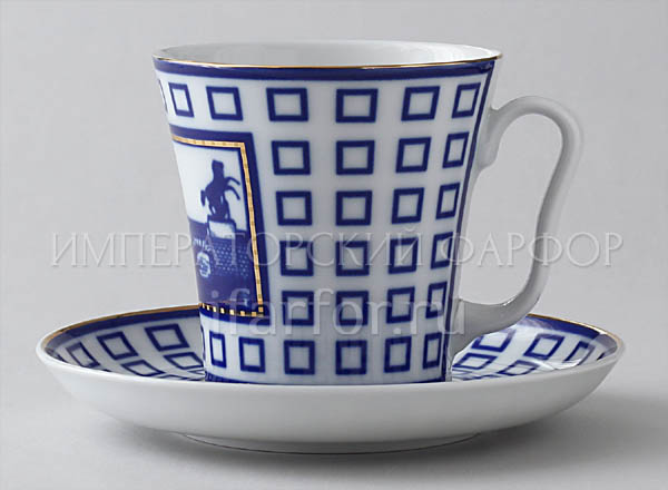 Mug and saucer Anichkov bridge Leningrad