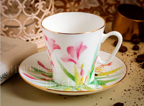 Cup and saucer Coffee Aquarelle Black coffee