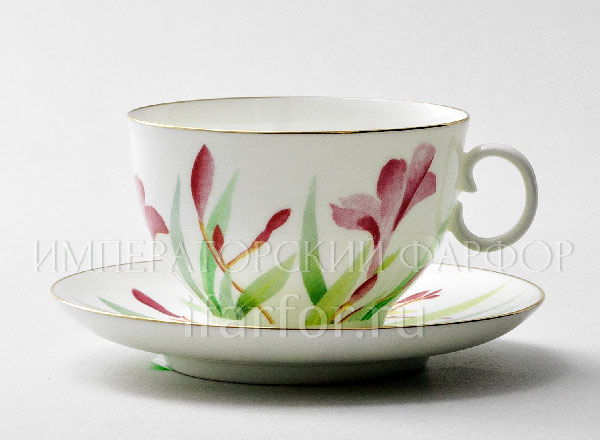 Cup and saucer tea Aquarelle Apple