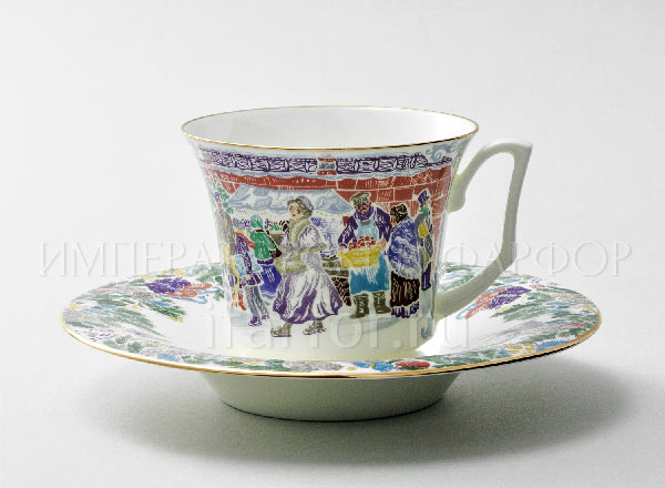 Cup and saucer tea Silver skates 2 Julia