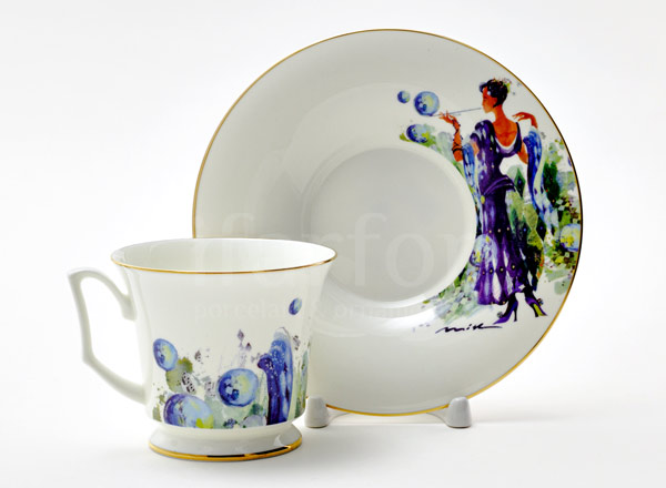 Cup and saucer tea Four seasons of love. Spring Julia