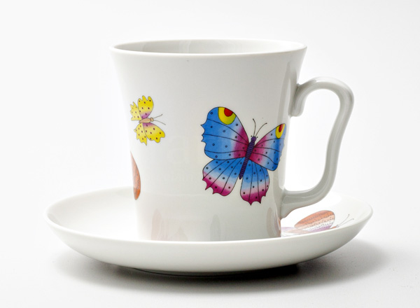 Mug and saucer Saffron butterflies Leningrad