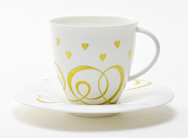 Cup and saucer tea Hearts Olivia