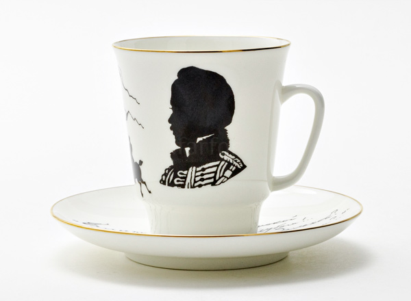 Cup and saucer Coffee Russian writers. Lermontov May