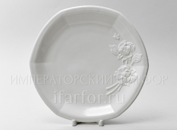 Блюдо круглое Цветочный рельеф Ivory