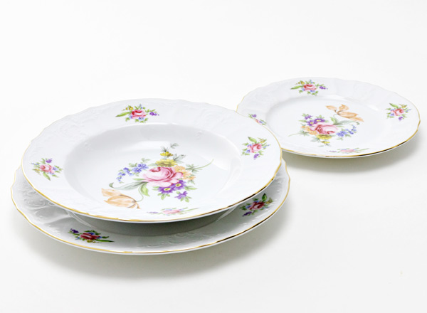 Set of plates Table Bernadotte Meissen bouquet 6/18 Bernadotte